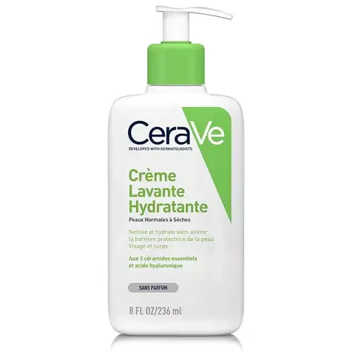 Crème Lavante Hydratante POUR PEAUX NORMALES À SÈCHES SANS PARFUM, NON COMÉDOGÈNE