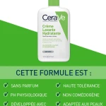 Crème Lavante Hydratante POUR PEAUX NORMALES À SÈCHES SANS PARFUM, NON COMÉDOGÈNE