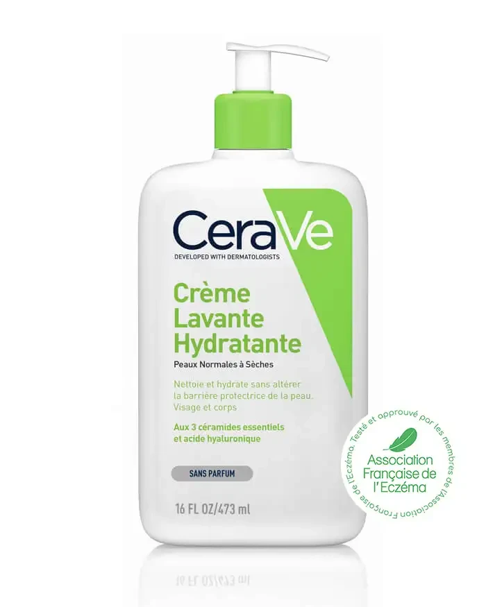 Crème Lavante Hydratante POUR PEAUX NORMALES À SÈCHES SANS PARFUM, NON COMÉDOGÈNE