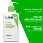 Crème Lavante Hydratante POUR PEAUX NORMALES À SÈCHES SANS PARFUM, NON COMÉDOGÈNE