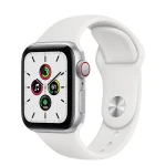 Apple Watch SE, boîtier en aluminium argent – Bracelet Sport blanc