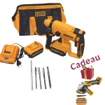 الة الثقب و الحفر بالبطارية  Kit Marteau perforateur Avec Meuleuse angulaire iNGCO a batterie 20V